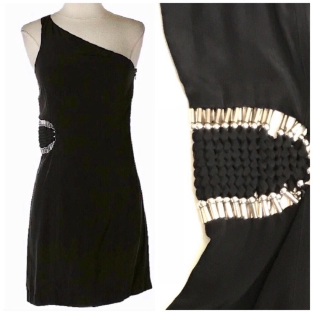 Madison Marcus Silk One Shoulder Dress